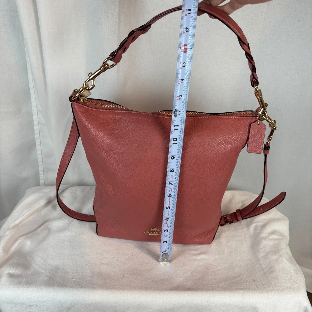 Coach‎ Abby Duffle Rose Petal Pink Pebbled Leather Shoulder Bag F31507 NEW